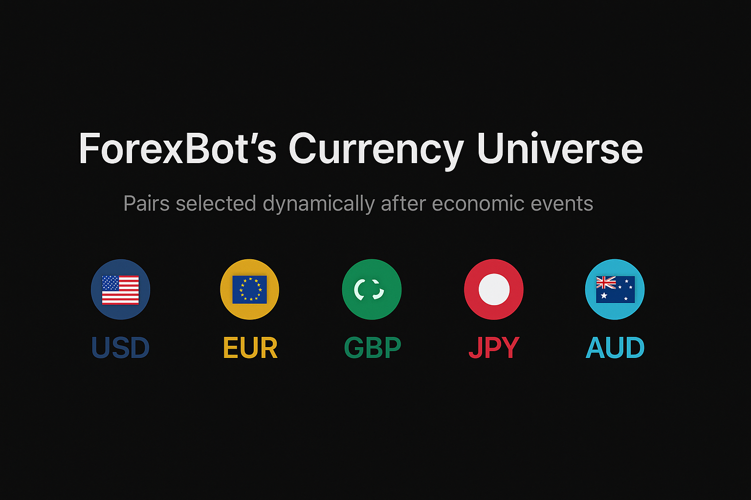 ForexBot Currency Universe – USD, EUR, GBP, JPY, AUD dynamically selected