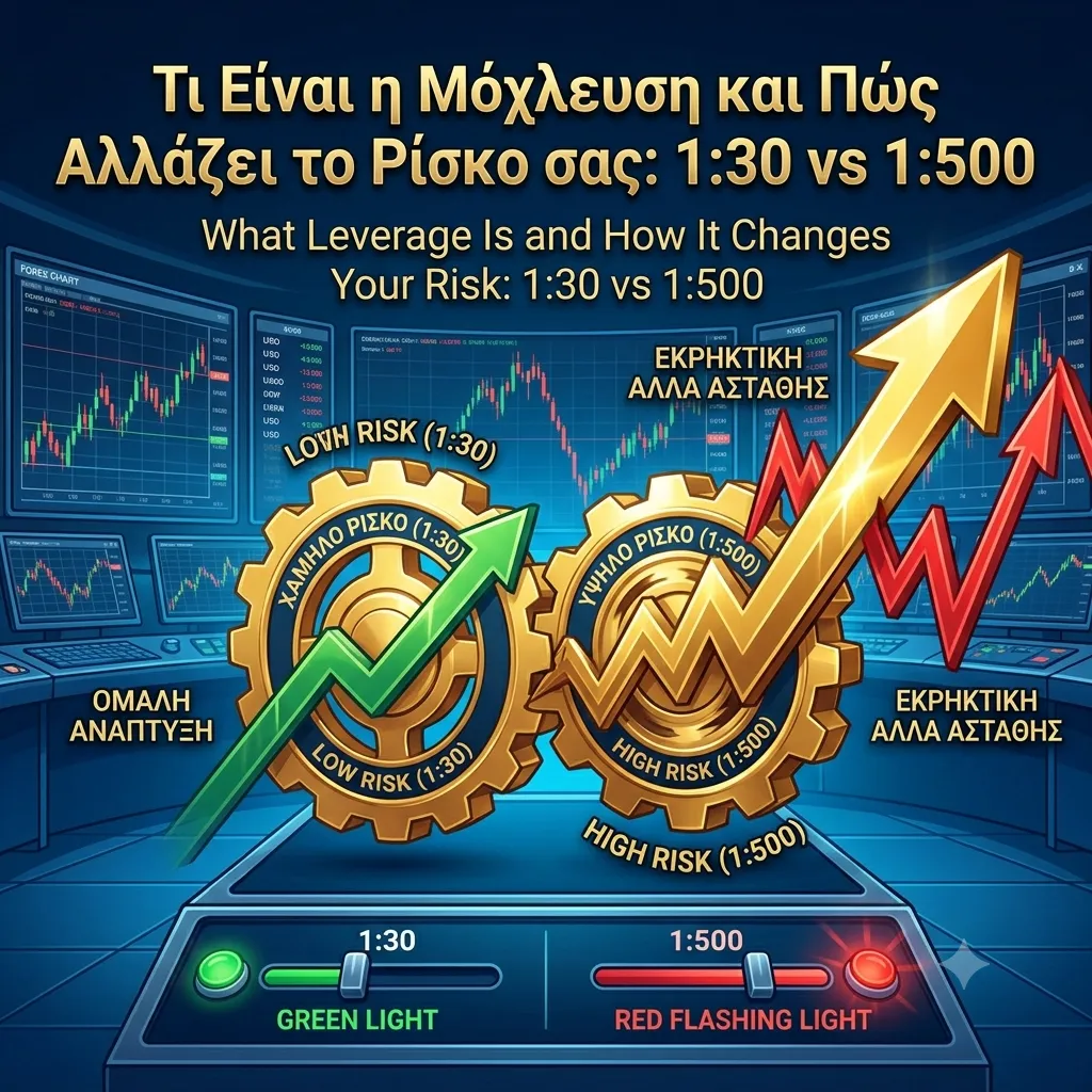 
							Τι Είναι η Μόχλευση και Πώς Αλλάζει το Ρίσκο σας: 1:30 vs 1:500